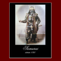 Samurais in der Rüstung circa 1860 postkarten