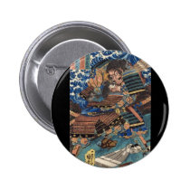 Samurais japanisches malendes C. 1800's buttons