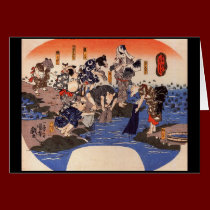 Samurais japanisches malendes C. 1800's karten