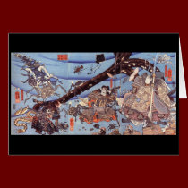 Samurais japanisches malendes C. 1800's karten