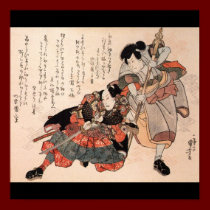 Samurais, japanisches malendes C. 1800's poster