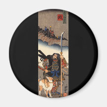 Samurais mit seinem Hund, circa 1800's Magnete