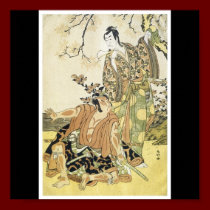 Samurais, Plakat japanischer malender C. mittlerer poster
