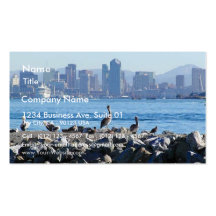 San Diego Pelikan-Vogel-Stadt-Skyline-Wasser Visitenkartenvorlagen