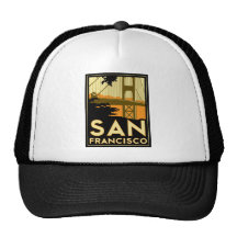 San Francisco Kunst-Deko-Reise-Plakat Trucker Kappe