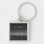 San Francisco Skyline-Schwarz-weißes Foto Keychain Schlüsselanhänger