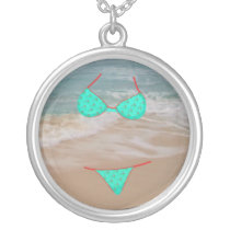 Sandy-Strand-Ozean-Wellen-Bikini für Ferien halsketten
