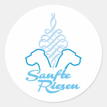 Sanfte Riesen blau Runde Sticker