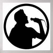 Sänger-Ikone - Karaoke-Logo Poster