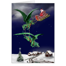 Sankt-Drache-Pferdeschlitten Grußkarte