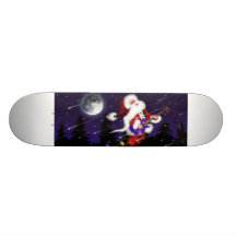 Sankt spielt Gitarre auf dem Dach im Schnee-Skateb Individuelle Skatedecks