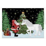 Sankt- und Einhorn-Weihnachtsgruß-Karte