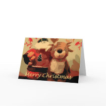 Sankt- und Ren-Weihnachtsgruß-Karte