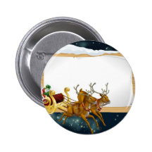 Sankt-WeihnachtsPferdeschlitten-Hintergrund Anstecknadelbuttons