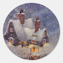 Sankt Werkstatt beim Nordpol, Weihnachtsabend Runde Aufkleber