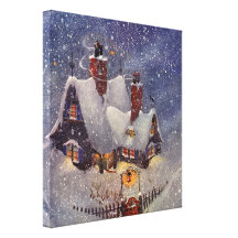 Sankt Werkstatt beim Nordpol, Weihnachtsabend Gespannte Galeriedrucke