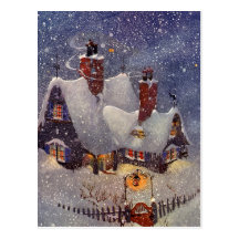 Sankt Werkstatt beim Nordpol, Weihnachtsabend Postkarte