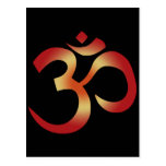 Sanskrit OM in den Sonnenuntergang-Farben postkarten