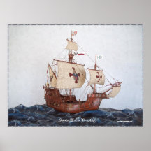 Santa- Mariaflaggschiff-Bild Posterdruck