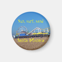 Santa Monica Pier-Rollen-Untersetzer und Riesenrad Kühlschrankmagnet
