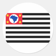 São Paulo, Brasilien-Flagge Runde Aufkleber