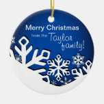Saphir des Stechpalmen-lustiger Schneeflocke-Weihn Weihnachtsornament