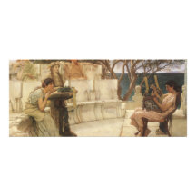 Sappho und Alcaeus durch Sir Lawrence Alma Tadema Individuelle Ankündigungskarte