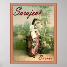 Sarajevo ~ Bosnien ~ Vintager ReisePoser. Plakatdrucke