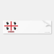 Sardegna Flagge mit Namen Auto Aufkleber