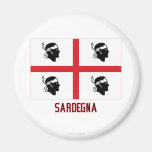 Sardegna Flagge mit Namen Magnete