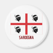 Sardegna Flagge mit Namen Magnete