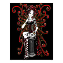 "Sasha" gotische Couturenvalentine-Fee-Postkarte