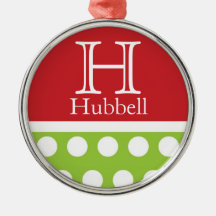 Sassy Grün punktiert personalisierte Weihnachtsver Weihnachtsbaum Ornament