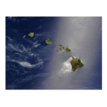 Satellitenansicht von Hawaii-Archipel-Inseln Postkarten