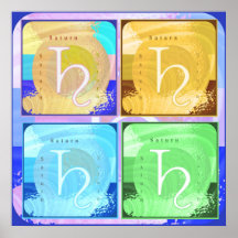 SATURN-Tierkreis-Symbol Plakatdruck