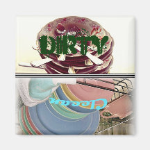 Sauberer oder schmutziger Spülmaschinen-Magnet Kühlschrankmagnet