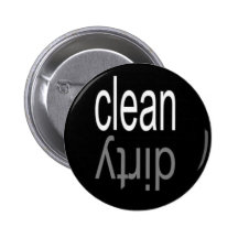 Säubern Sie,/schmutziger Spülmaschinen-Magnet Anstecknadelbutton