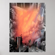 SAUCER-EXPLOSION ÜBER NEW YORK PLAKAT