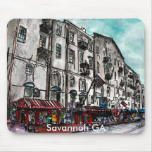 Savanne-Georgia-Fluss-Straßenkunstzeichnen Mousepads