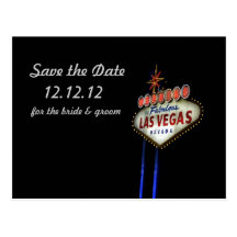 Save the Date 12 12 12 WEDDING Las Vegas Postkarte