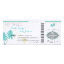 Save the Date Boarding-Durchlauf nach Hawaii Individuelle Einladungen