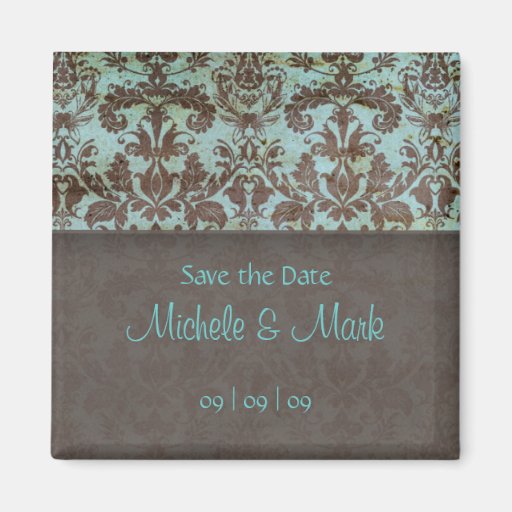 Save the Date Damast-Magnet 2b Magnete