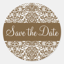 Save the Date Damast-Umschlag-Aufkleber-Siegel