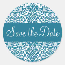 Save the Date Damast-Umschlag-Aufkleber-Siegel