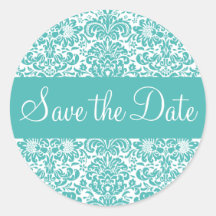 Save the Date Damast-Umschlag-Aufkleber-Siegel