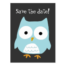 "Save the Date!" Eule Postkarte