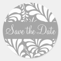Save the Date Farn-Flora-Aufkleber-Siegel