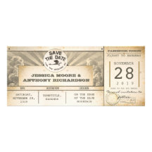 Save the Date Flugkarten - Vintage Einladungen