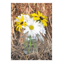 Save the Date: Gänseblümchen u. Schwarzes mit Auge Personalisierte Einladung