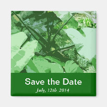 Save the Date große grüne belaubte Pflanze Magnets